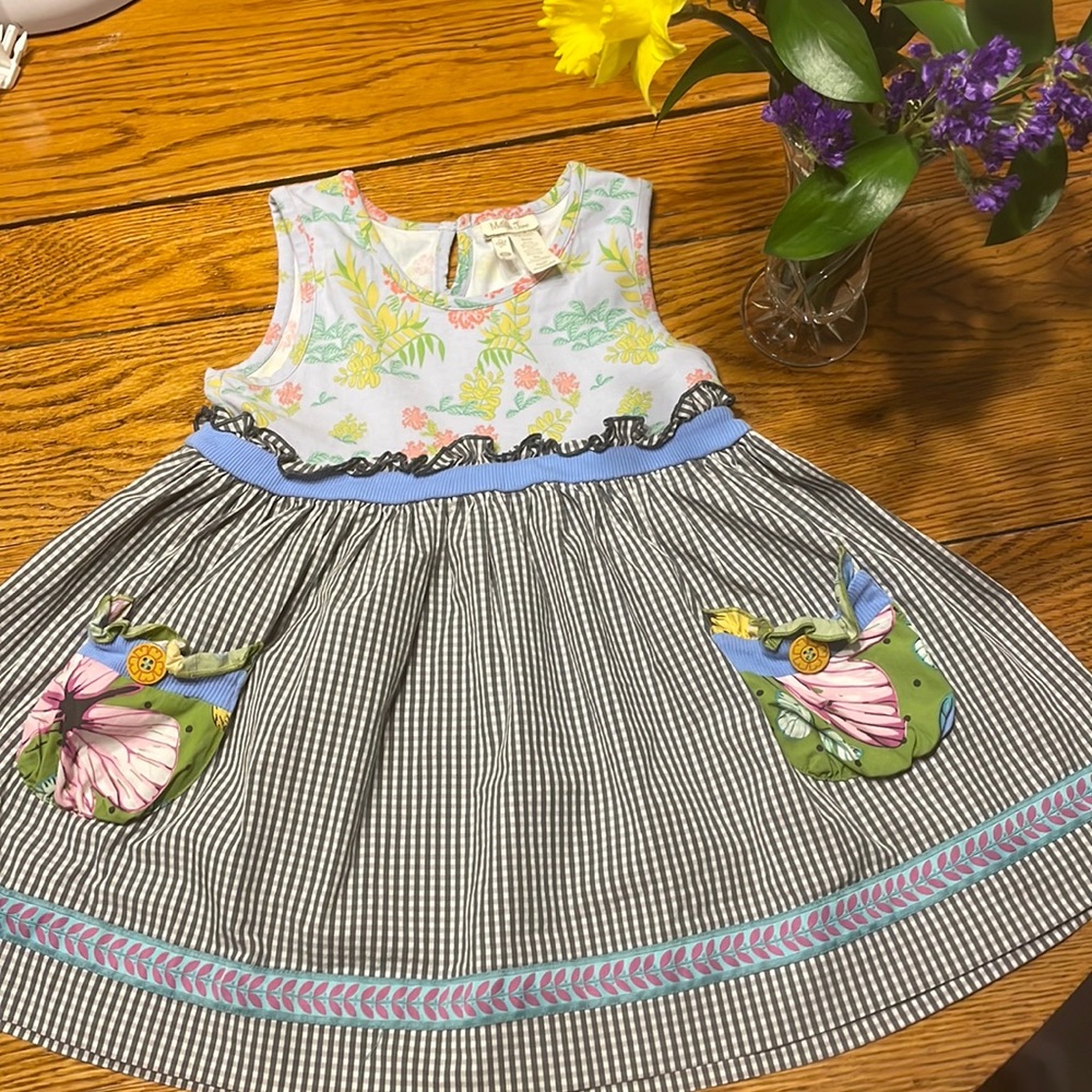 Matilda Jane girls dress, gingham & floral, size 8
